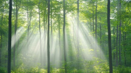 Fototapeta premium misty morning in the forest