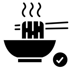 Hot food icon in glyph style