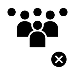 Avoid crowds icon in glyph style