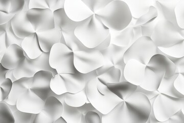 Abstract close up of white petals on a light background in simple 3d style with bright colors