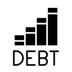 Debt icon in glyph style
