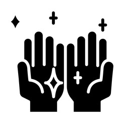 Hand washing icon in glyph style