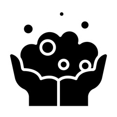 Washing hands icon in glyph style