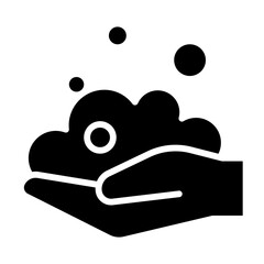 Hand washing icon in glyph style