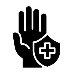 Hand washing icon in glyph style