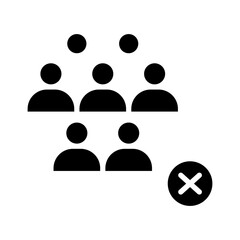 Social distancing icon in glyph style