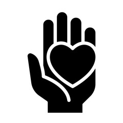 Charity icon in glyph style