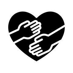 Charity icon in glyph style