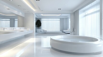 Modern White Bathroom Design: Luxury and Serenity