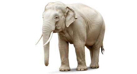 Obraz premium Majestic Asian Elephant Wildlife Animal White Background Nature