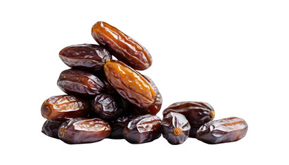 Obraz premium A collection of fresh dates arranged in a stacked formation against a white background.