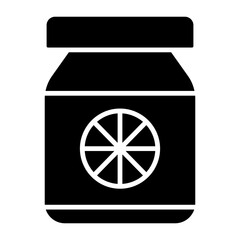 Pickled lemon icon in glyph style