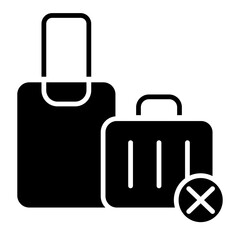 Stop travelling icon in glyph style