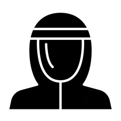 Medical protective suit icon in glyph style