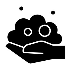 Washing hand icon in glyph style