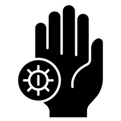 Dirty hand icon in glyph style