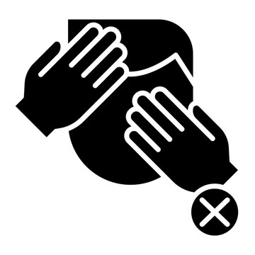 Stop touching face icon in glyph style