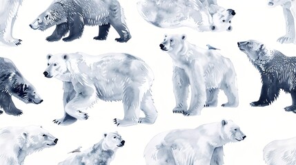 arctic animal seamless pattern wallpaper