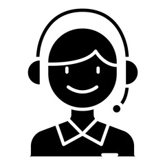 Call center icon in glyph style