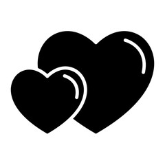 In love icon in glyph style