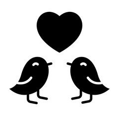 Lovebirds icon in glyph style