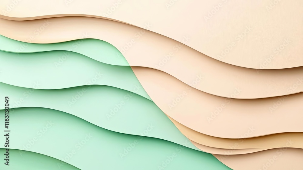 Aufkleber Layer abstract background concept. Abstract layered paper design featuring soft colors for creative projects.
