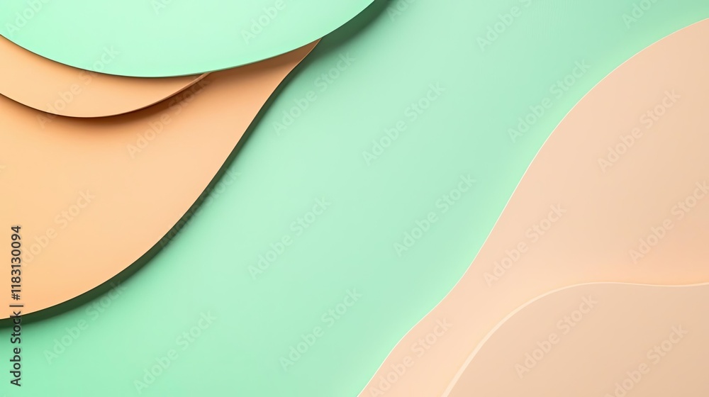 Poster Layer abstract background concept. Abstract design of layered shapes in soft pastel colors for creative projects.