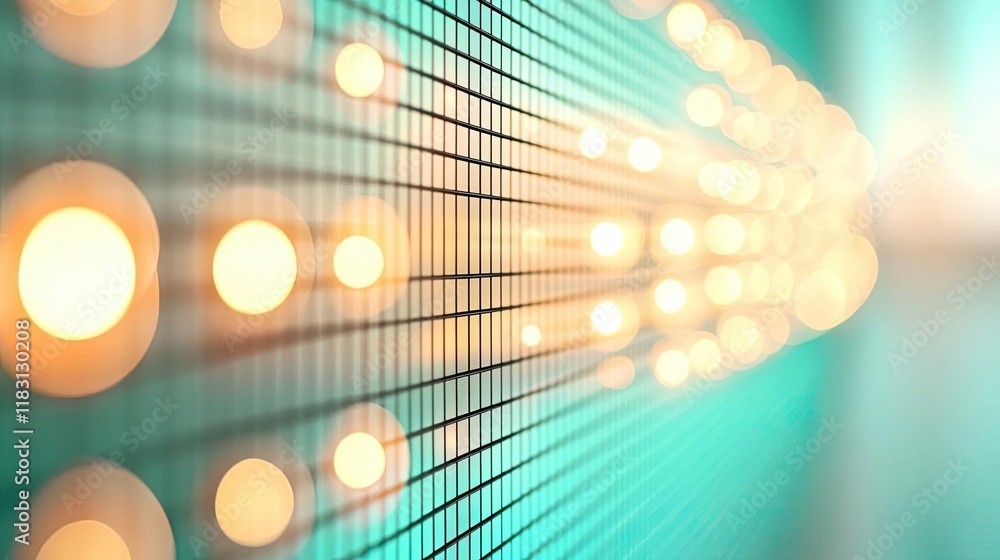 Poster Matrix abstract background idea. Close-up of illuminated LED lights creating mesmerizing patterns and effects.