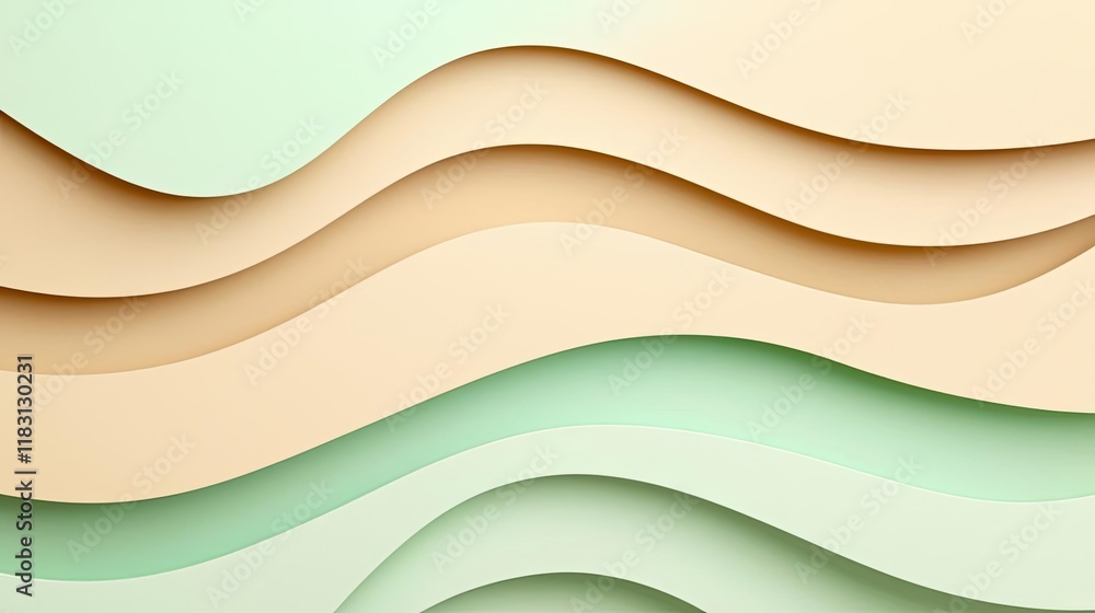 Poster Layer abstract background concept. Abstract wavy background in soft colors for creative designs and visual projects.