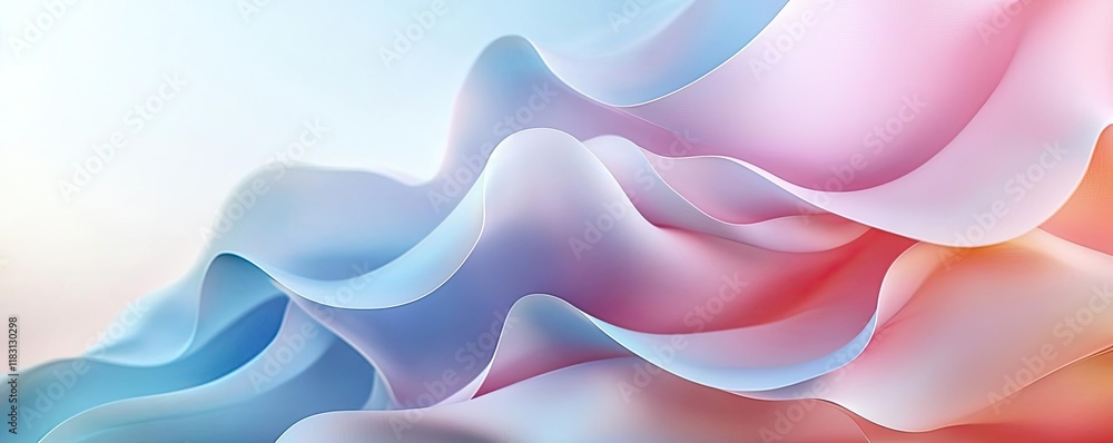 Aufkleber Layer abstract background concept. Abstract waves of pastel colors creating a soft and calming visual experience.