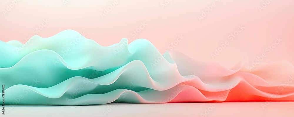 Poster Layer abstract background concept. Abstract waves in pastel colors create a soothing visual for creative projects.