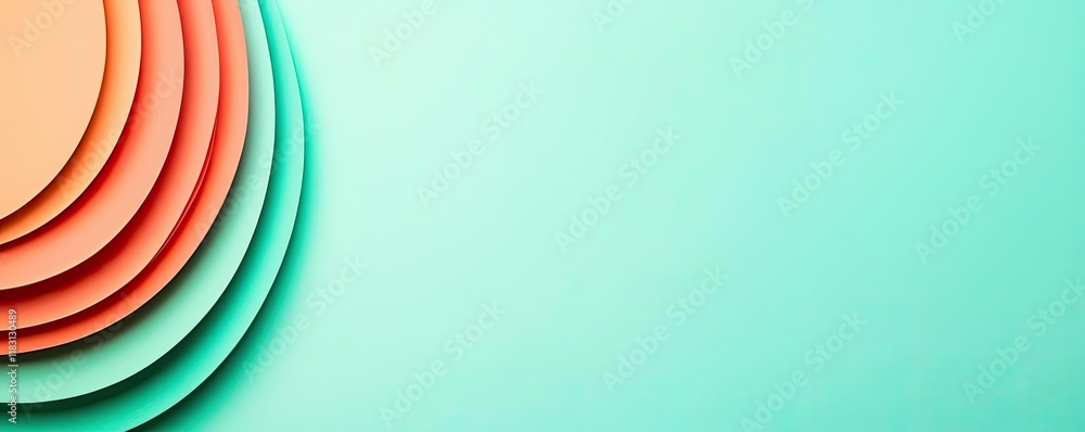 Poster Layer abstract background concept. Colorful layered shapes create a vibrant abstract background, perfect for design projects.