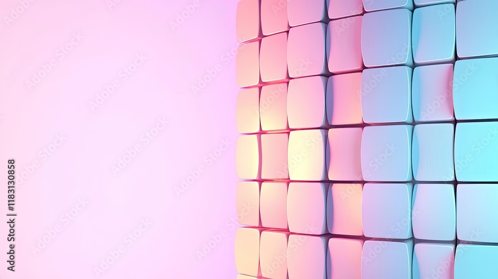 Poster Matrix abstract background idea. Abstract colorful cubes create a modern artistic background with soft lighting effects.