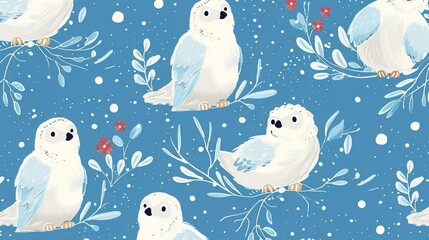 arctic animal seamless pattern wallpaper