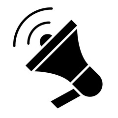 Megaphone icon in glyph style