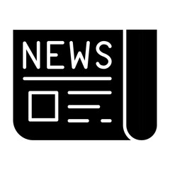 Newspaper icon in glyph style
