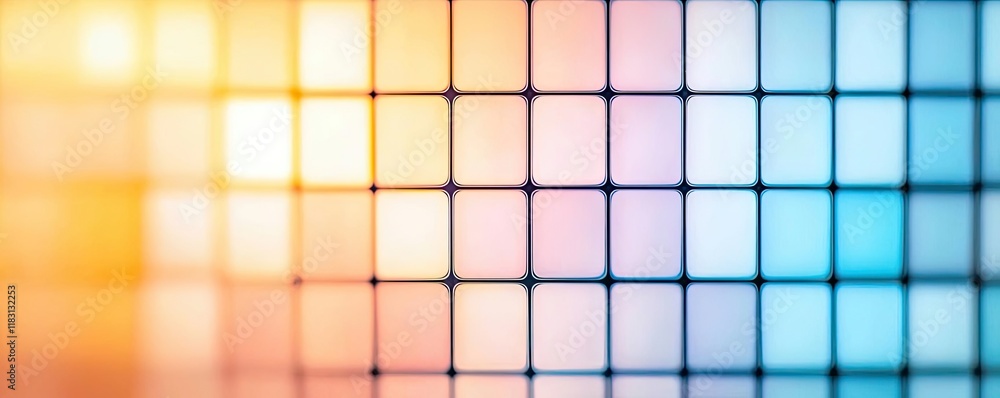 Aufkleber Matrix abstract background idea. Vivid abstract background with colorful squares creating a harmonious visual pattern.