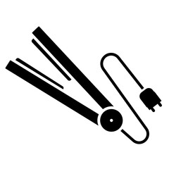 Hair straightener icon in glyph style