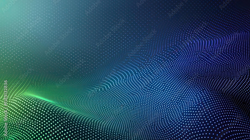 Aufkleber Matrix abstract background idea. Abstract design with colorful waves and dots creating a digital texture.
