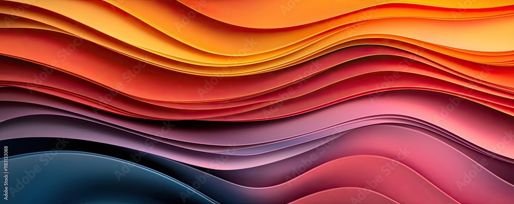 Aufkleber Layer abstract background concept. Abstract waves of color flowing together in a vibrant, dynamic pattern.