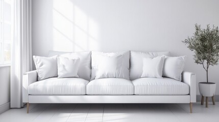 Minimalist White Living Room Interior Design