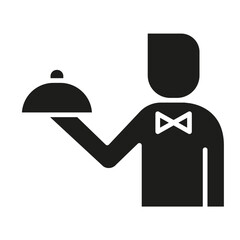 Waiter icon in glyph style