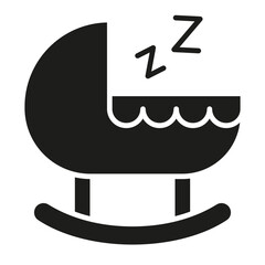 Baby cot icon in glyph style