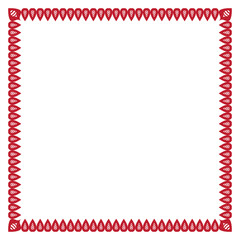 Luxury red floral rectangle corner certificate page border pattern line photo thai frame islamic wedding invitation background