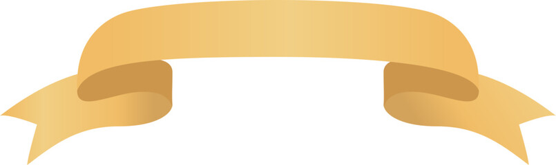Elegant Golden Curved Ribbon Banner illustration
