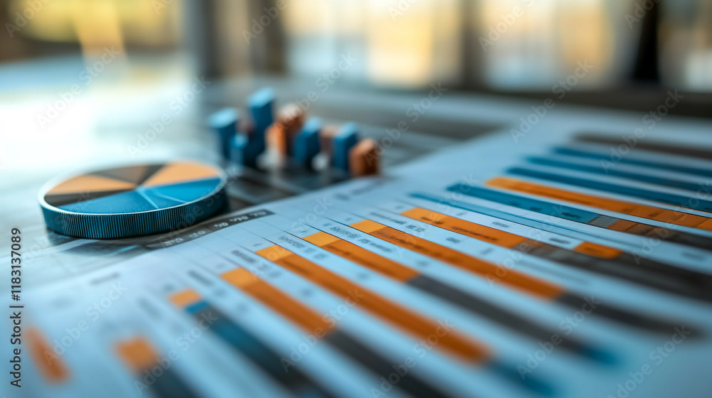 Poster Data analysis with charts and graphs highlighting business performance metrics
