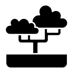Bonsai icon in glyph style