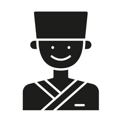 Japanese chef icon in glyph style