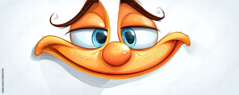 Poster animated character expression digital art cartoon style playful environment front view whimsical con