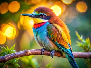 Fototapeta premium Majestic Bird on Branch: Nature Portrait Photography